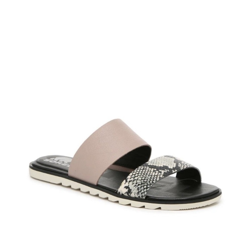 Sorel Ella II Slide Mauve Vapor Leather Sandals size 9